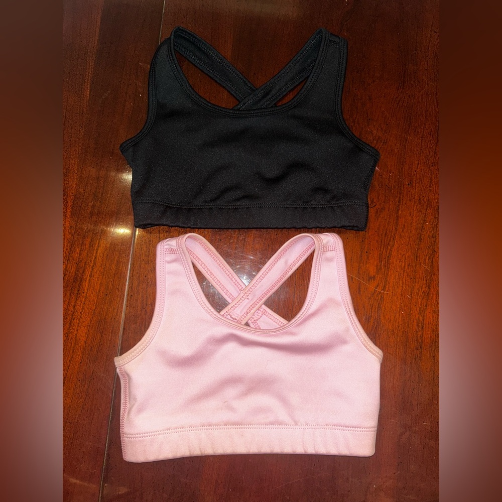BCG Black and Pink Sports Bras girls size 6